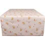 Clayre & Eef Tafelloper  50x140 cm Beige Katoen Croissant en koffie Ta...