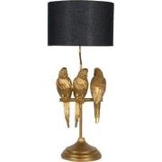 Clayre & Eef Tafellamp  Ø 33x79 cm  Goudkleurig Kunststof Rond Papegaa...