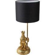 Clayre & Eef Bureaulamp Aap Ø 23x45 cm Goudkleurig Zwart Kunststof