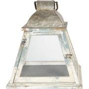 Clayre & Eef Lantaarn  33x33x37 cm Beige Hout Kaarsenhouder
