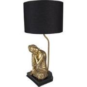 Clayre & Eef Tafellamp Boeddha Ø 26x54 cm Goudkleurig Zwart Kunststof ...