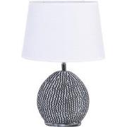 Clayre & Eef Tafellamp  26x19x38 cm  Wit Grijs Kunststof Ovaal Bureaul...