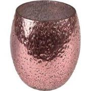 Clayre & Eef Theelichthouder  Ø 10x10 cm Roze Glas Waxinelichthouder