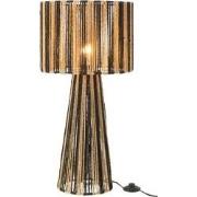 J-Line - Tafellamp Strepen Touwen Metaal/papier Zwart/naturel - 36x36x...