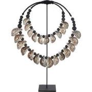 J-line - Decoratie Op Voet Schelp Zwart - 45x10x60cm