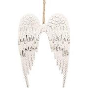 Clayre & Eef Decoratie Hanger Vleugels 9 cm Wit IJzer