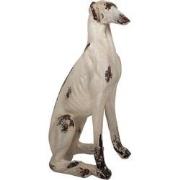 Clayre & Eef Decoratie Beeld Hond 37x24x79 cm Beige Keramisch materiaa...