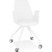 Bureaustoel met armleuningen SPLIT 60x60x89 cm Wit