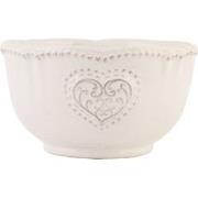 Clayre & Eef Soepkom  Ø 12 cm Beige Keramiek Rond Hart Serveerkom
