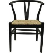 HSM Collection-Eetkamerstoel Delilah-50x41x78-Zwart/Naturel-Mahonie/Ba...