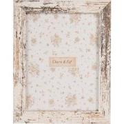 Clayre & Eef Fotolijst 15x20 cm Wit Bruin Houtproduct