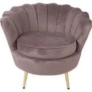 Clayre & Eef Fauteuil 83x75x76 cm Roze Textiel Hout