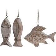 Vis houten decoratie 3 ass
