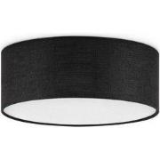 Moderne Plafondlamp - Cilinder - Stoffen Lampenkap - Zwart - Minimalis...