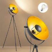 Klassieke vloerlamp Letal - Metalen Staande Lamp met Lampenkap - Zwart...