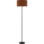 Scandinavische stijl Vloerlamp - Corduroy Lampenkap - Cilinder - Brown...
