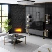 Meubelset Antraciet-Goud - Gold Line - Salontafel + TV Meubel