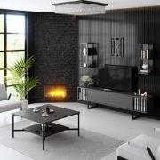 Meubelset Antraciet-Zwart - Chrome Line - Salontafel + TV Meubel