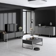 Meubelset Antraciet Luxe - Salontafel + TV Meubel + Dressoir - Zilver ...
