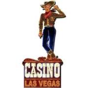 Clayre & Eef Wanddecoratie  35x70 cm Bruin Blauw Ijzer Casino Las Vega...