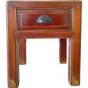 Fine Asianliving Antieke Chinese Kruk met Lade B32xD32xH37cm