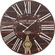 Clayre & Eef Wandklok  58x4 cm Bruin MDF Rond Muurklok