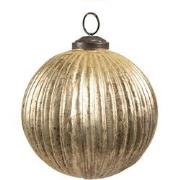 Clayre & Eef Kerstbal Ø 8 cm Goudkleurig Glas Kerstboomversiering