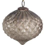 Clayre & Eef Kerstbal Ø 15x15 cm Zilverkleurig Bruin Glas Kerstboomver...