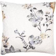 Clayre & Eef Kussenhoes 50x50 cm Wit Grijs Polyester Bloemen Sierkusse...