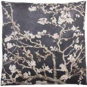 Clayre & Eef Sierkussen  45x45 cm Zwart Roze Synthetisch Vierkant Bloe...