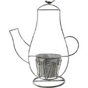 Clayre & Eef Planthouder Koffiepot 43x20x49 cm Grijs Ijzer Vogel Decor...