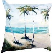 Clayre & Eef Kussenhoes  45x45 cm Blauw Groen Polyester Vierkant Palmb...