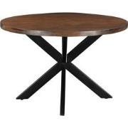 Livingfurn - Eetkamertafel Jesper Round Brown 120cm - Mangohout / Geco...