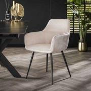 Set van 2 Eetkamerstoelen Licia Ribstof - Met Armleuningen