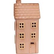 Clayre & Eef Decoratie Huis met LED 8x6x17 cm Bruin Porselein