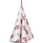 Clayre & Eef Theedoek  Ø 80 cm Rood Wit Katoen Rond Cupcakes Keukenhan...