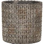 Clayre & Eef Bloempot Binnen  Ø 18x17 cm Grijs Steen Plantenpot