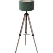 Mexlite - vloerlamp - Triek - zwart - hout velours stof - Ø 75cm - E27...