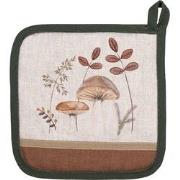 Clayre & Eef Pannenlap 20x20 cm Beige Katoen Paddenstoelen