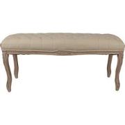 Clayre & Eef Bankje 112x36x50 cm Bruin Beige Hout Textiel