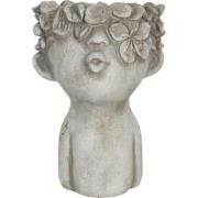 Clayre & Eef Bloempot  11x11x18 cm Grijs Steen Bloempot binnen