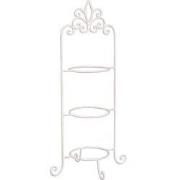 Clayre & Eef Etagère voor 3 borden  77 cm Wit Ijzer Rond Etagère