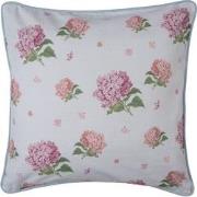 Clayre & Eef Kussenhoes  40x40 cm Blauw Roze Katoen Hortensia Sierkuss...
