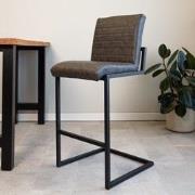 Industriële Hoge Barkruk Kuba Antraciet PU - 78 cm Zithoogte - Zonder ...