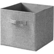 Opvouwbare kubus van stof in linnenlook grijs - H27 cm