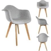 Eetkamerstoelen set van 2 stuks met Armleuning Kuipstoel Vilt - Grijs
