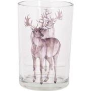 Clayre & Eef Theelichthouder Ø 12x18 cm Transparant Glas Hert