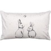 Clayre & Eef Kussenhoes 30x50 cm Beige Polyester Rechthoek Konijn