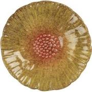 Clayre & Eef Decoratie schaal Bloem Ø 14x3 cm Geel Keramiek