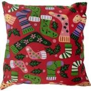Clayre & Eef Kussenhoes 44x44 cm Rood Synthetisch Kerst